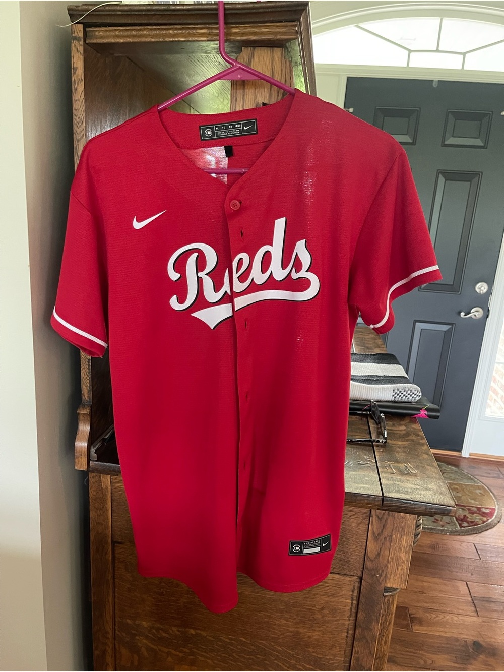 Nike Red Cincinnati Reds Script Baseball Jersey
